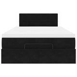 Cadre de lit ottoman avec matelas noir 120x190 cm velours