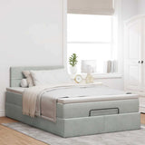 Cadre de lit ottoman et matelas gris clair 120x200 cm velours