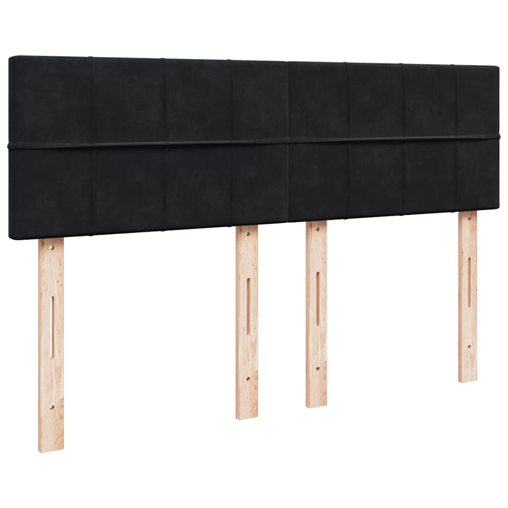 Cadre de lit ottoman avec matelas noir 140x190 cm velours