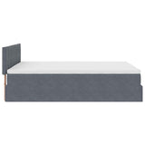 Cadre de lit ottoman avec matelas gris foncé 140x200 cm velours