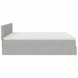 Cadre de lit ottoman avec matelas gris clair 160x200 cm velours