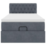 Cadre de lit ottoman avec matelas gris foncé 80x200 cm velours