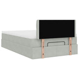 Cadre de lit ottoman avec matelas gris clair 120x190 cm velours