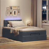 Ottoman bed frame and dark gray mattress 120x200 cm velvet