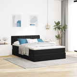 Cadre de lit ottoman avec matelas noir 140x190 cm velours