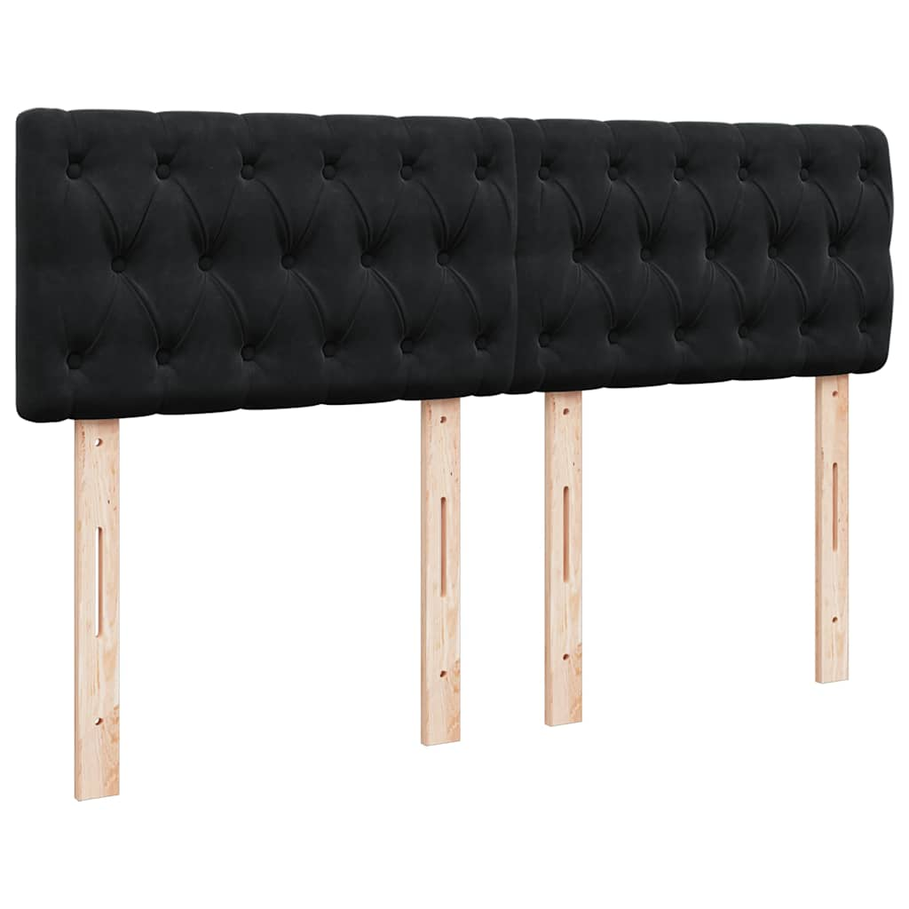 Cadre de lit ottoman avec matelas noir 140x190 cm velours