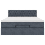 Cadre de lit ottoman avec matelas gris foncé 140x200 cm velours