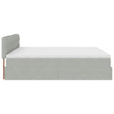 Cadre de lit ottoman avec matelas gris clair 160x200 cm velours