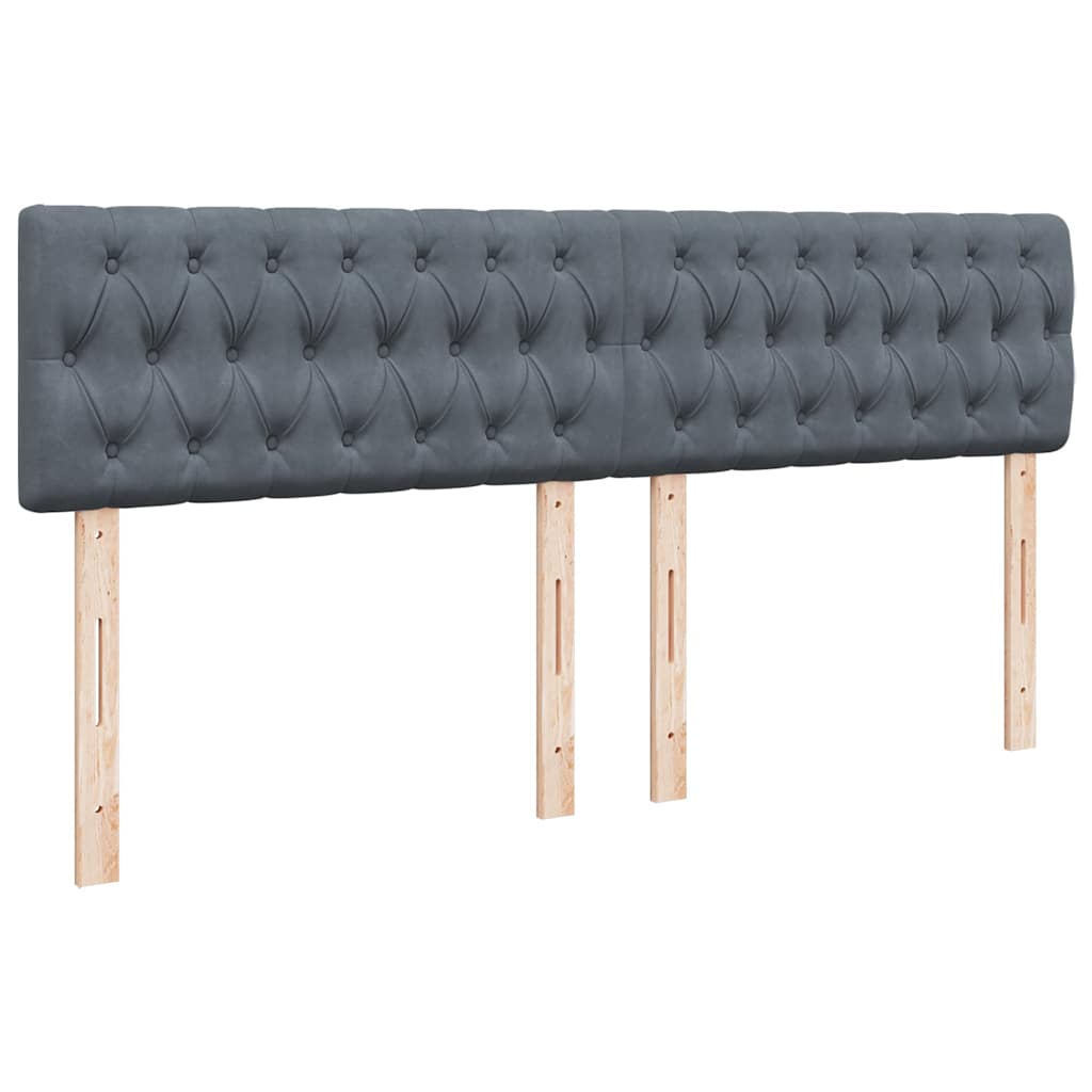 Cadre de lit ottoman avec matelas gris foncé 180x200 cm velours