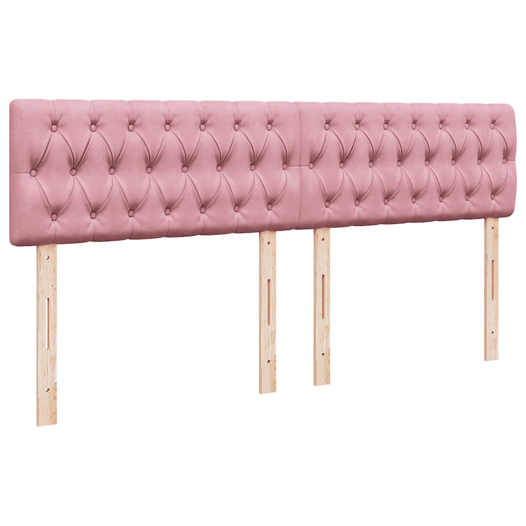 Cadre de lit ottoman avec matelas rose 200x200 cm velours