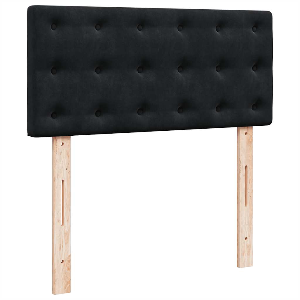 Cadre de lit ottoman avec matelas noir 80x200 cm velours