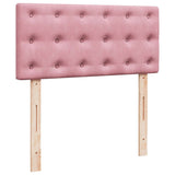 Ottoman bed frame with pink mattress 100x200 cm velvet