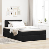 Cadre de lit ottoman avec matelas noir 120x190 cm velours