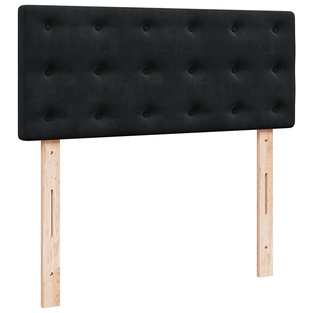 Cadre de lit ottoman avec matelas noir 120x200 cm velours