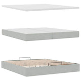 Cadre de lit ottoman avec matelas gris clair 200x200 cm velours