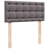 Ottoman bed frame with gray mattress 160x200 cm faux leather