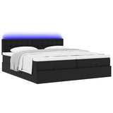 Cadre de lit ottoman avec matelas noir 180x200 cm similicuir