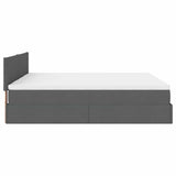 Cadre de lit ottoman avec matelas gris foncé 160x200cm tissu