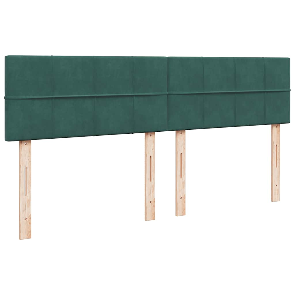 Cadre de lit ottoman avec matelas vert foncé 160x200 cm velours