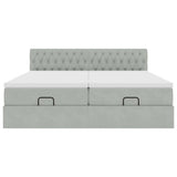 Cadre de lit ottoman et matelas gris clair 180x200cm velours