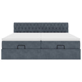 Cadre de lit ottoman avec matelas gris foncé 180x200cm velours