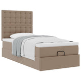 Lit ottoman et matelas cappuccino 80x200 cm similicuir