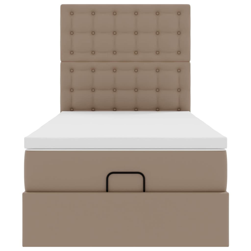 Lit ottoman et matelas cappuccino 80x200 cm similicuir