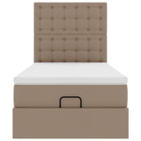 Lit ottoman et matelas cappuccino 80x200 cm similicuir