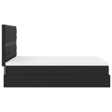 Cadre de lit ottoman avec matelas noir 140x190 cm similicuir