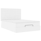 Cadre de lit ottoman avec matelas blanc 140x190 cm similicuir