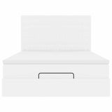 Cadre de lit ottoman avec matelas blanc 140x190 cm similicuir