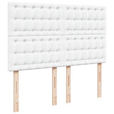 Cadre de lit ottoman avec matelas blanc 140x190 cm similicuir