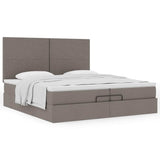 Cadre de lit ottoman avec matelas taupe 200x200cm tissu