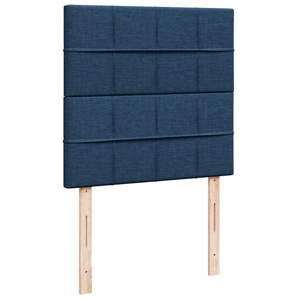 Cadre de lit ottoman avec matelas bleu 80x200 cm tissu