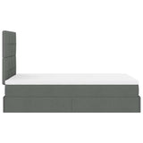 Cadre de lit ottoman avec matelas gris foncé 120x190 cm tissu