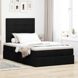 Cadre de lit ottoman avec matelas noir 120x190 cm tissu