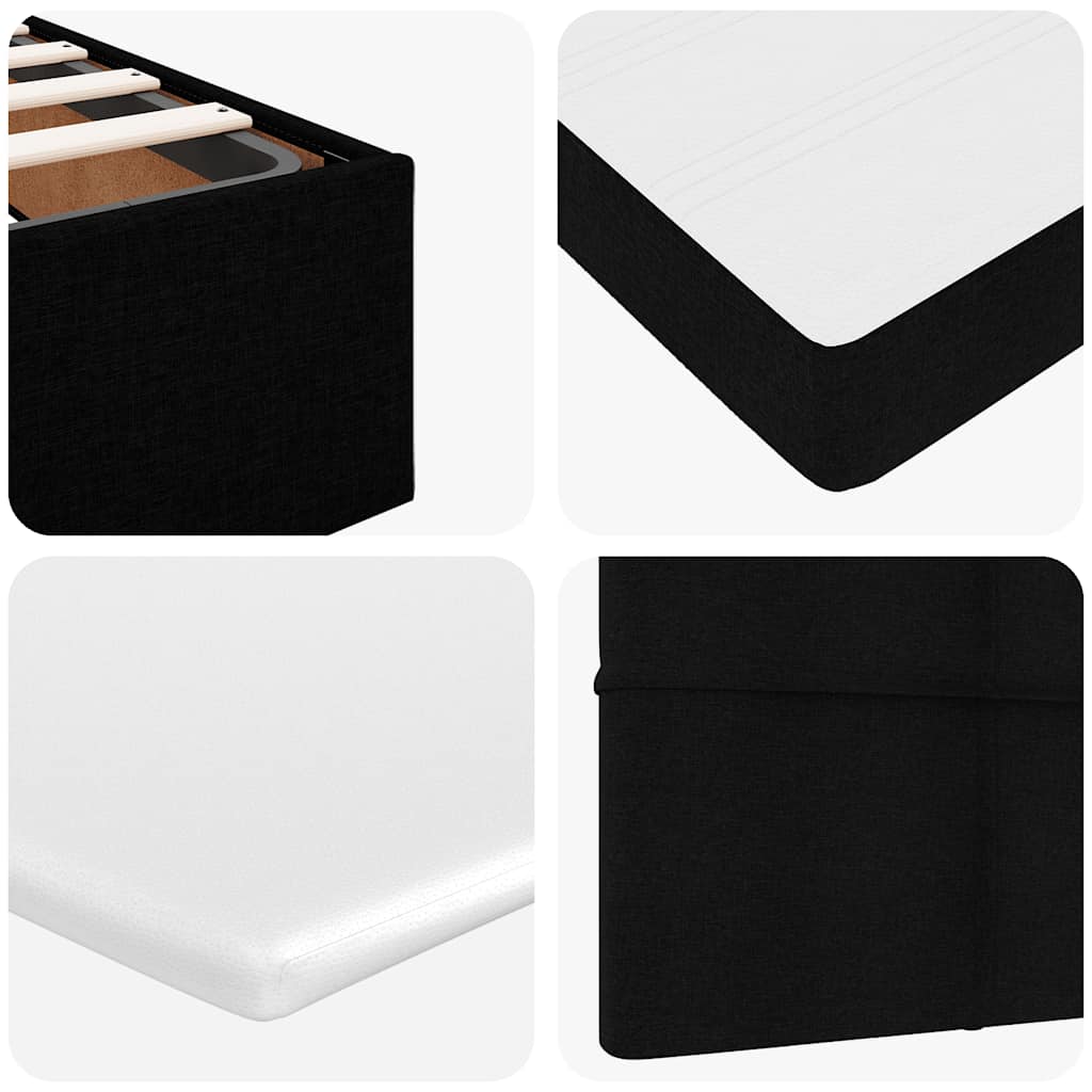 Cadre de lit ottoman avec matelas noir 120x190 cm tissu