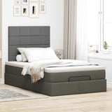 Cadre de lit ottoman avec matelas gris foncé 120x200cm tissu