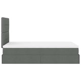 Cadre de lit ottoman avec matelas gris foncé 120x200cm tissu