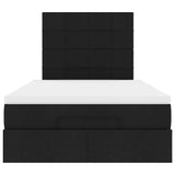 Cadre de lit ottoman avec matelas noir 120x200cm tissu