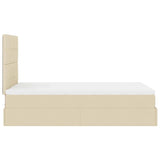 Cadre de lit ottoman avec matelas crème 120x200cm tissu