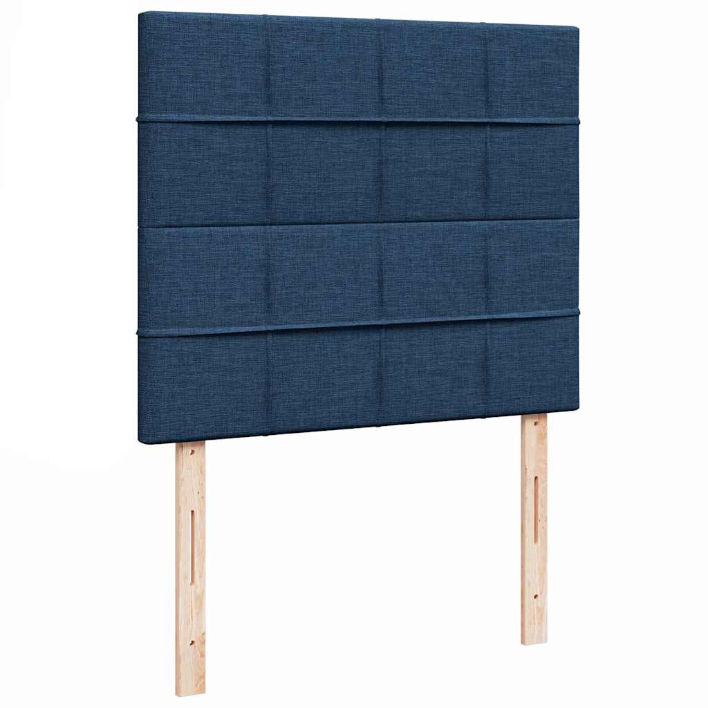 Cadre de lit ottoman avec matelas bleu 120x200 cm tissu