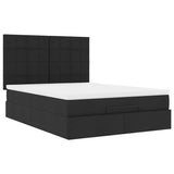 Cadre de lit ottoman avec matelas noir 140x200 cm tissu