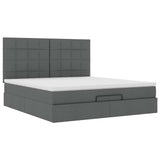 Cadre de lit ottoman avec matelas gris foncé 160x200cm tissu