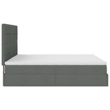 Cadre de lit ottoman avec matelas gris foncé 160x200cm tissu