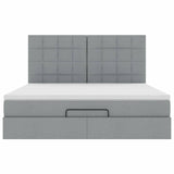 Cadre de lit ottoman et matelas gris clair 180x200 cm tissu