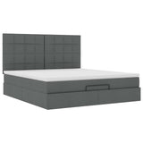 Cadre de lit ottoman avec matelas gris foncé 180x200 cm tissu