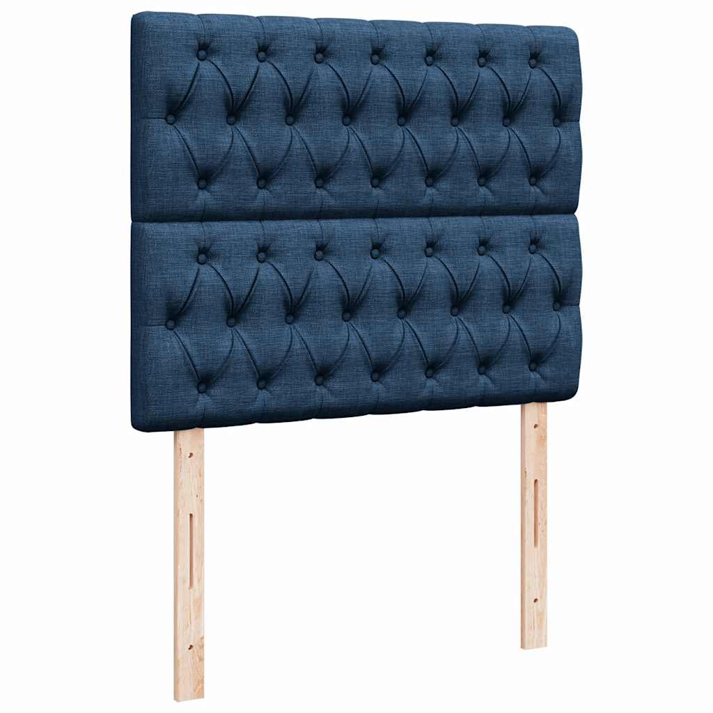 Cadre de lit ottoman avec matelas bleu 120x200 cm tissu