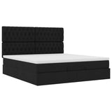 Cadre de lit ottoman avec matelas noir 160x200 cm tissu