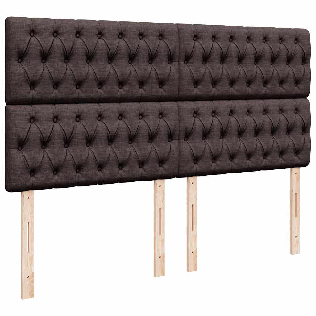 Cadre de lit ottoman avec matelas marron foncé 160x200 cm tissu